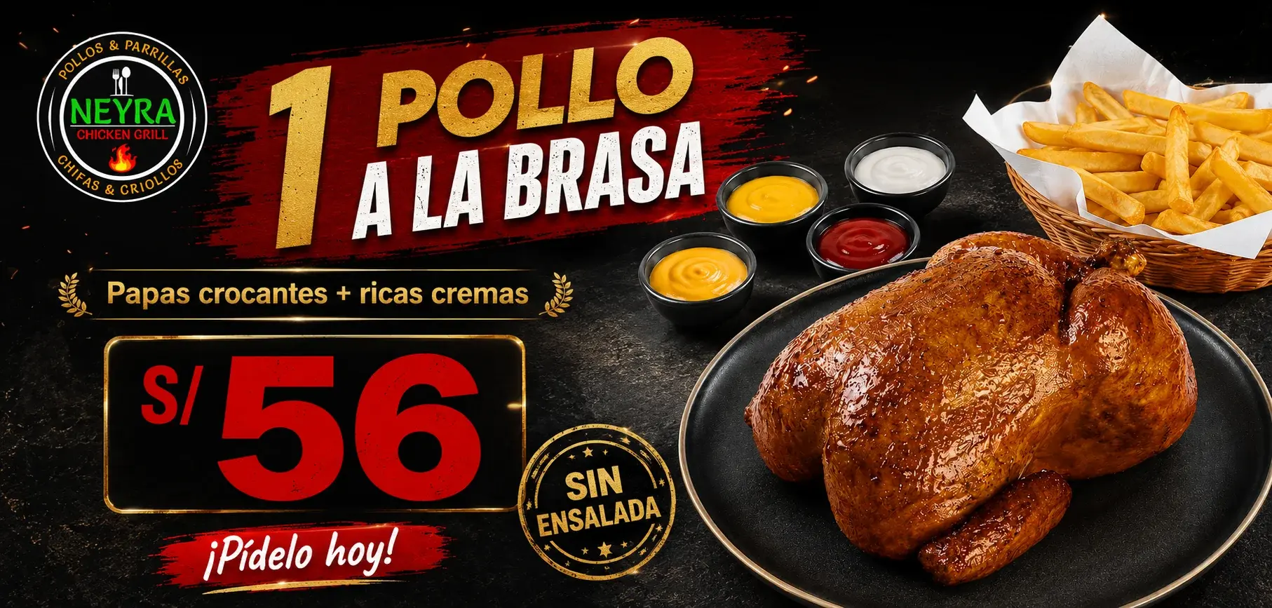Oferta sin ensalada - 1 pollo
