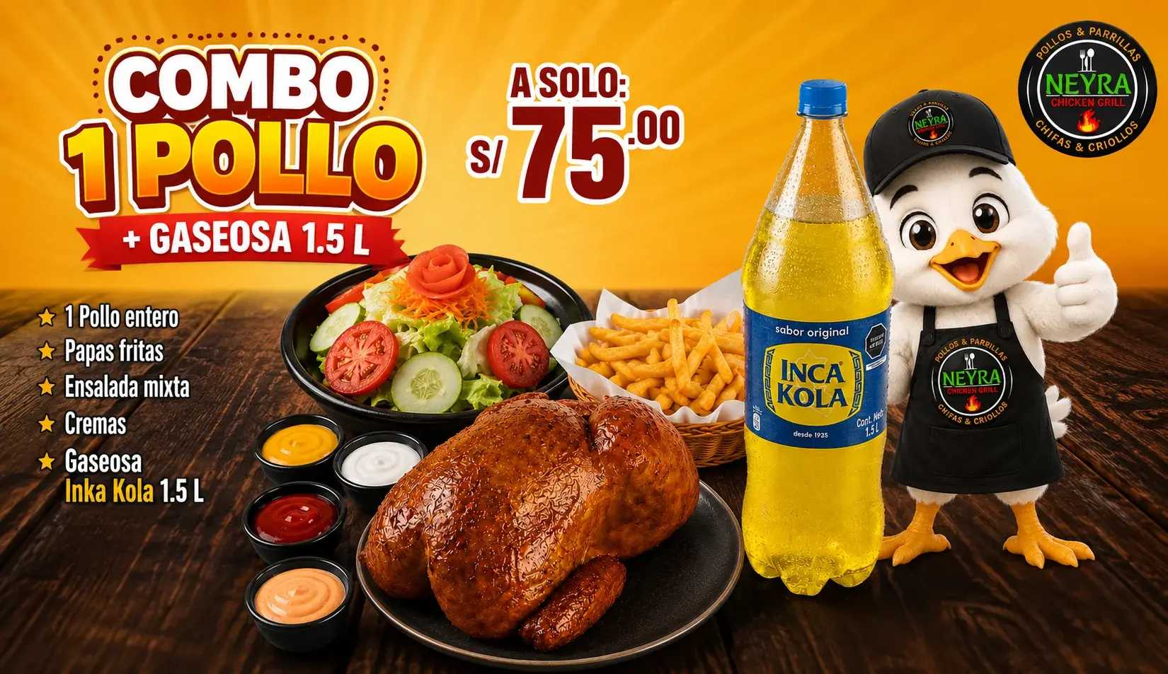 Oferta especial de Neyra Chicken Grill en Los Olivos